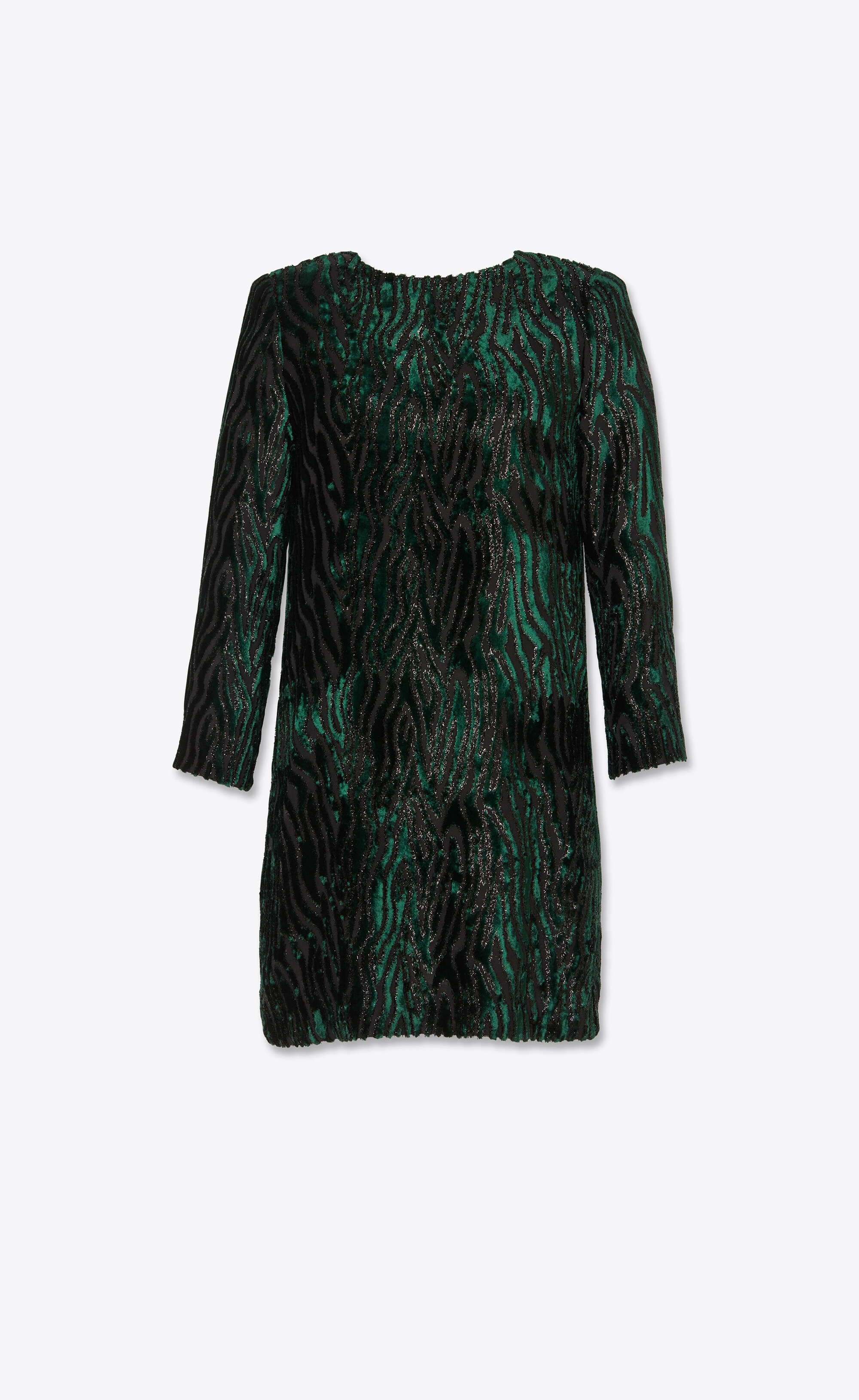 tiger-stripe dress in lamé velvet jacquard - 1