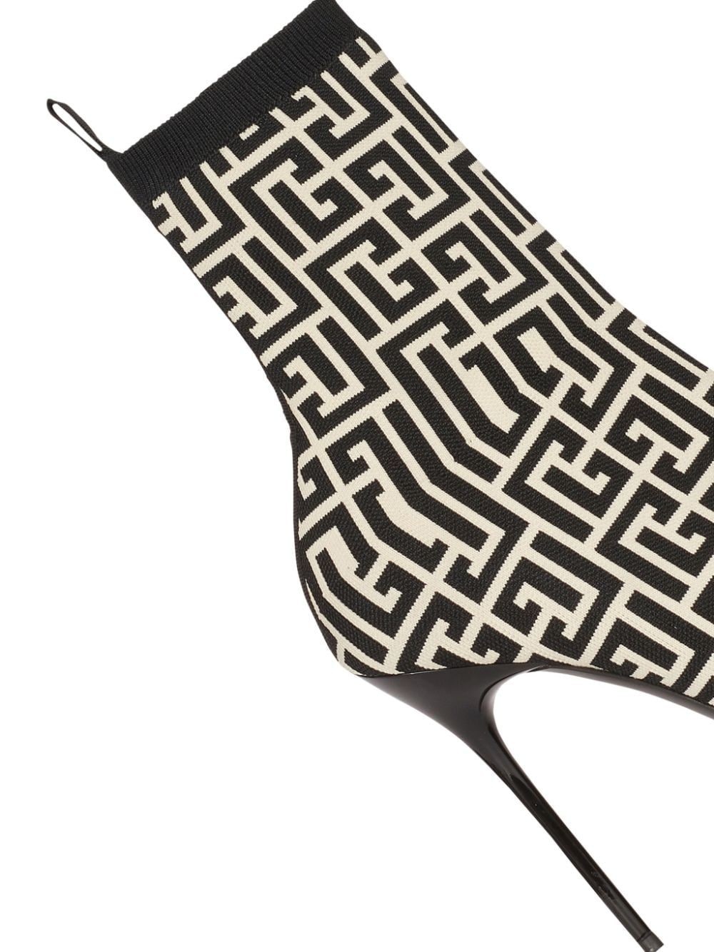 monogram-jacquard pointed boots - 15