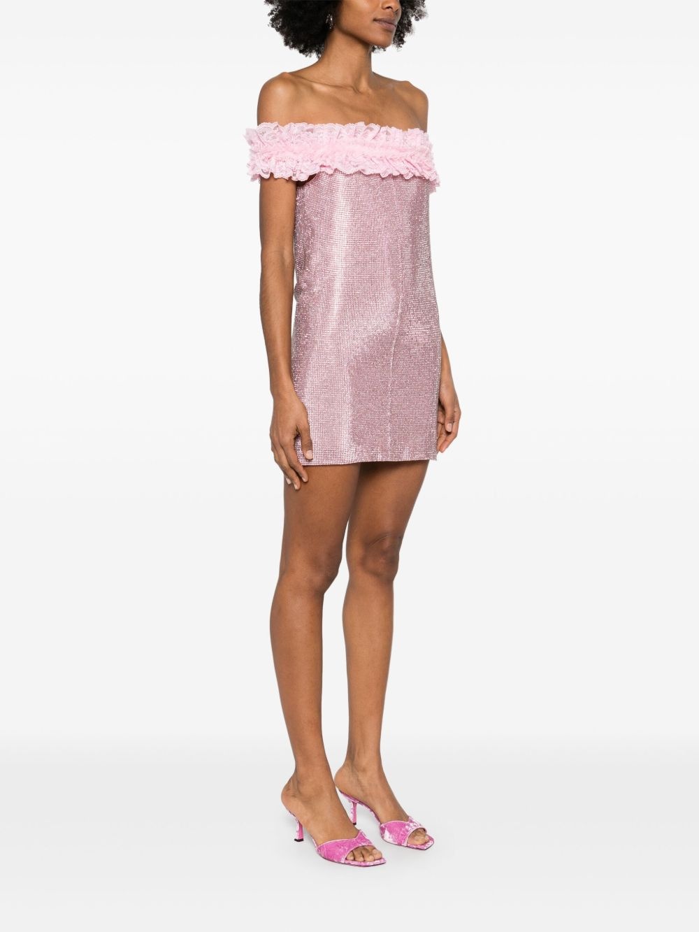 crystal-embellished mini dress - 3