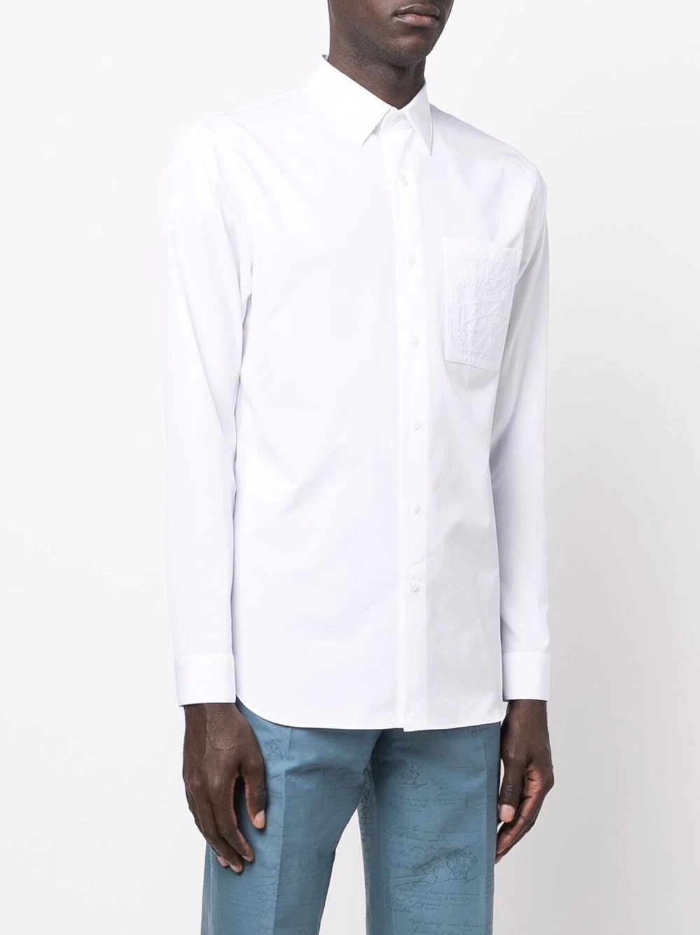 Scritto-embroidered cotton shirt - 3