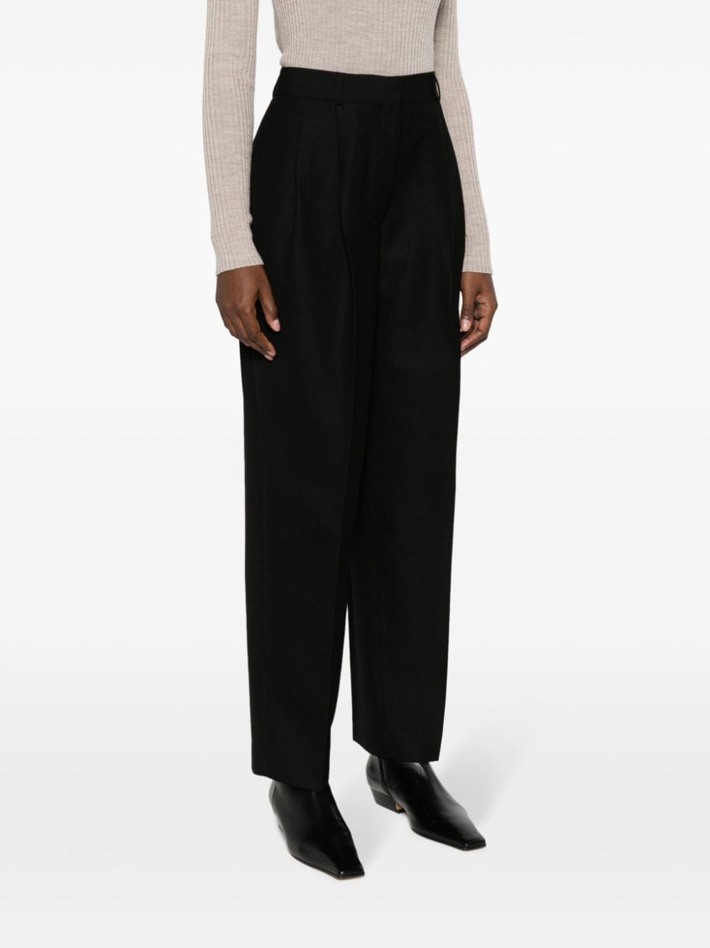 high-waisted pleated trousers - 3