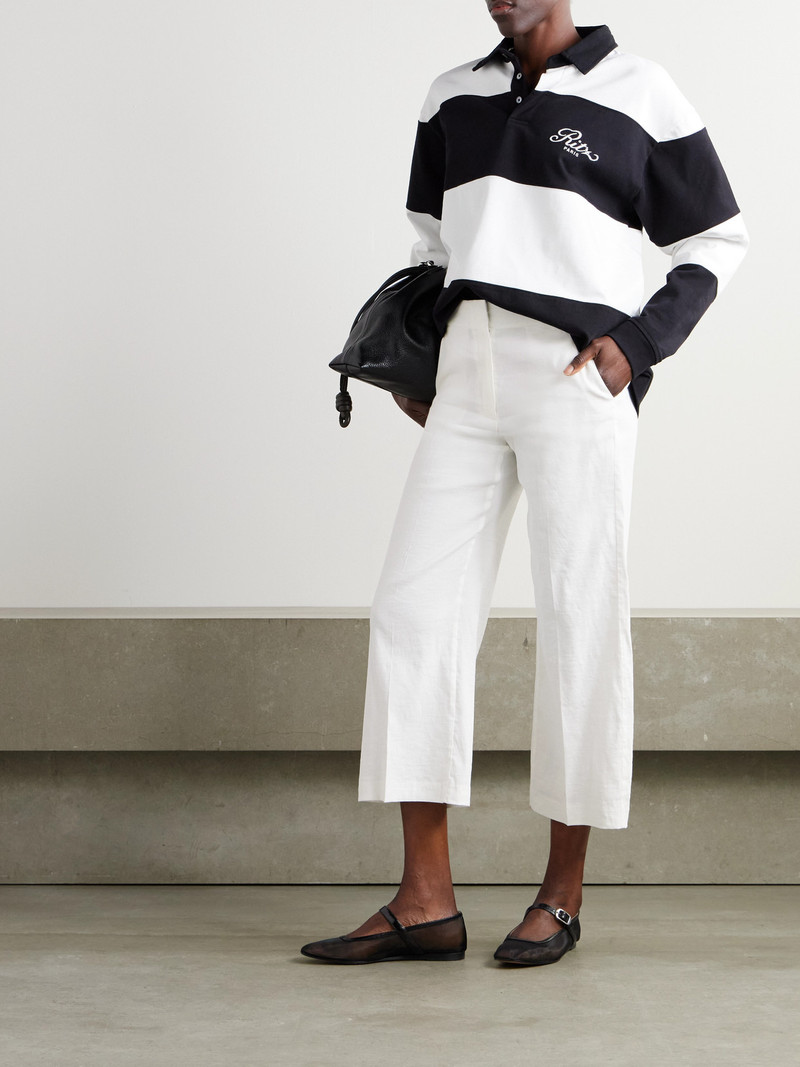 Theory Terena Cropped Linen-blend Wide-leg Pants outlook