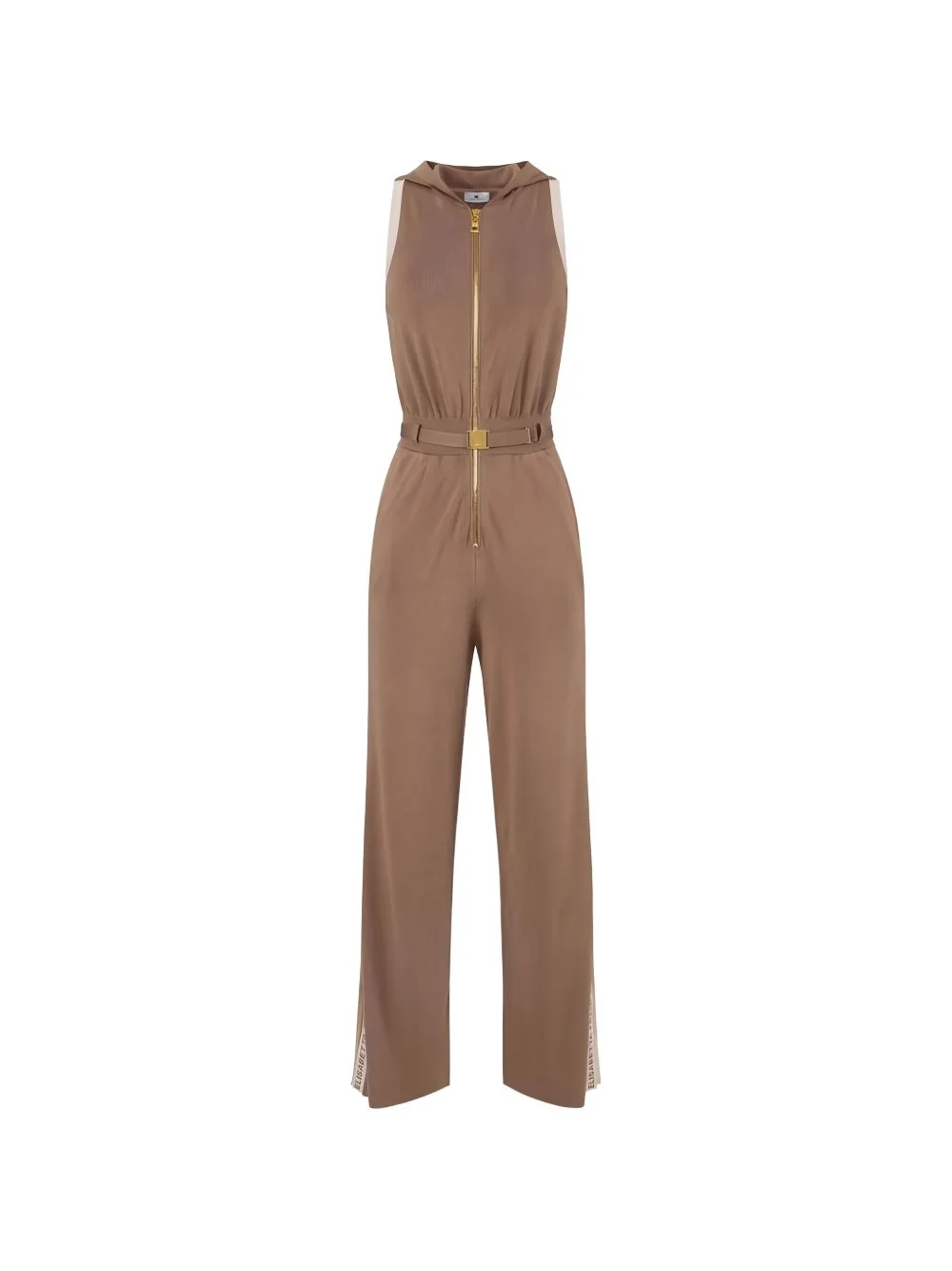 hooded belted jumpsuit - 1