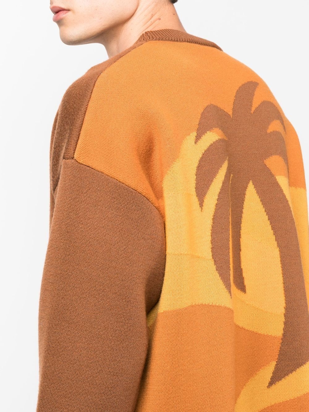 intarsia palm crew neck jumper - 4