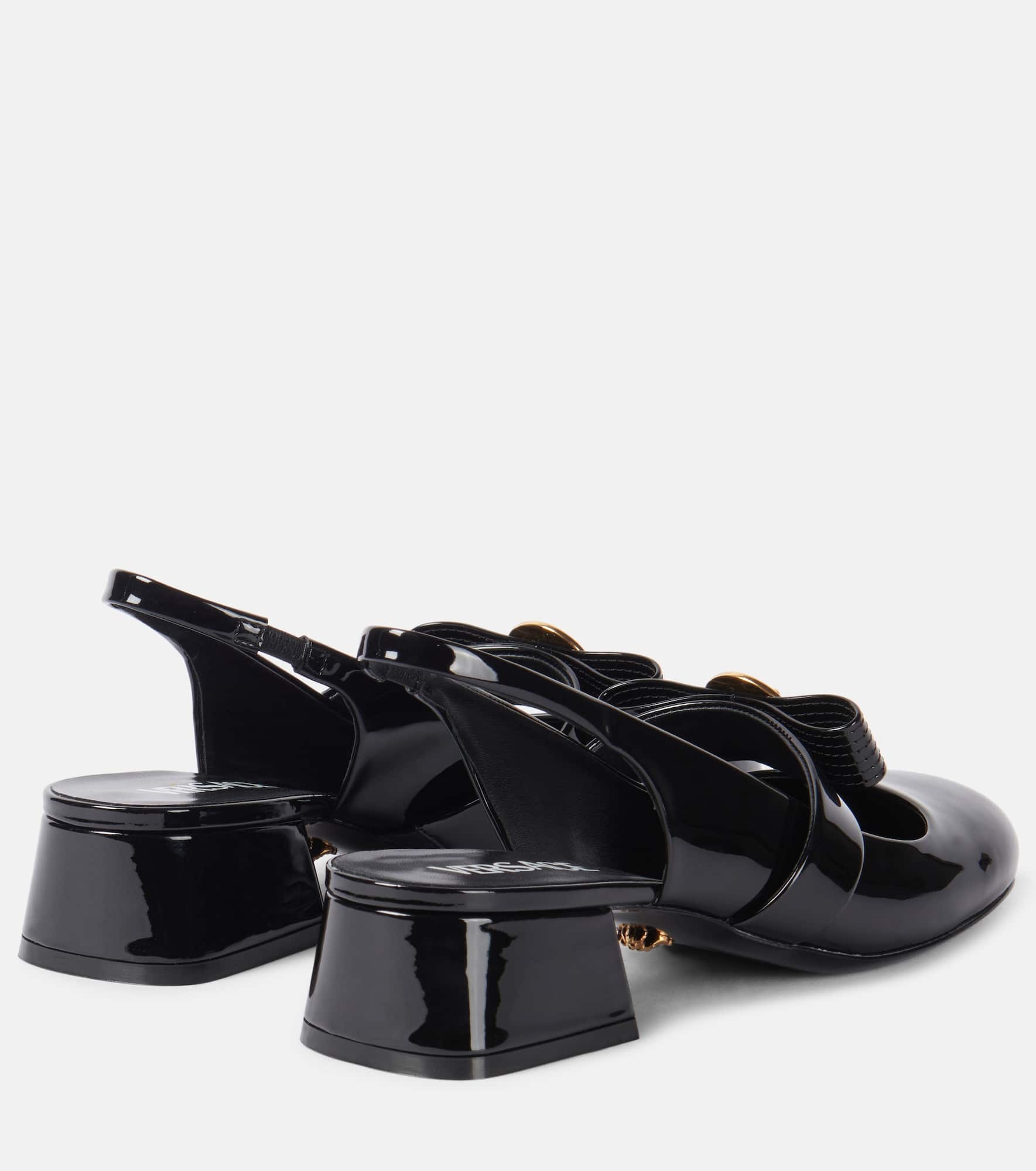 Gianni Ribbon patent leather slingback pumps - 2