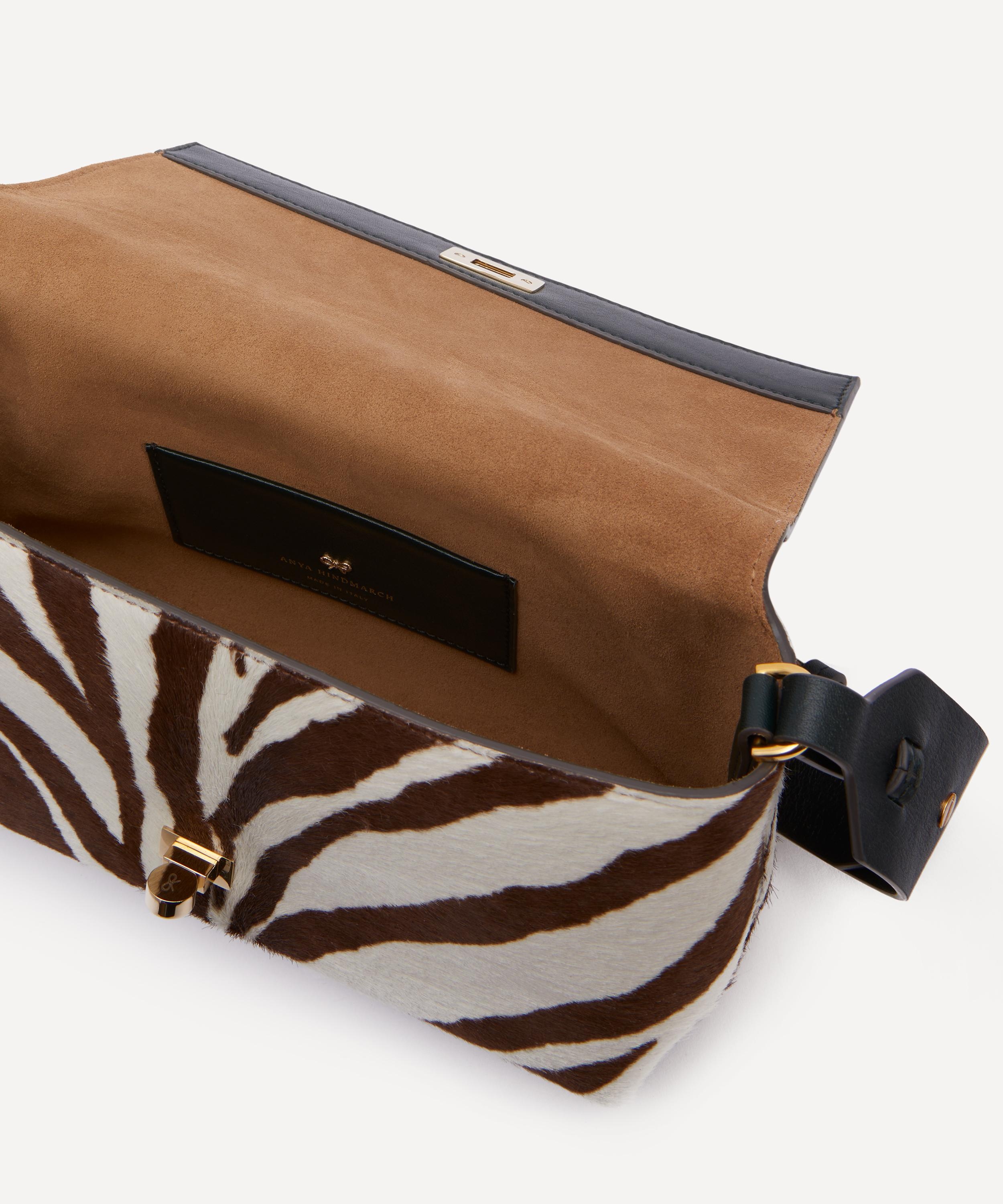 Anya Hindmarch Mortimer Cross-Body Zebra-Print Calf Hair Bag