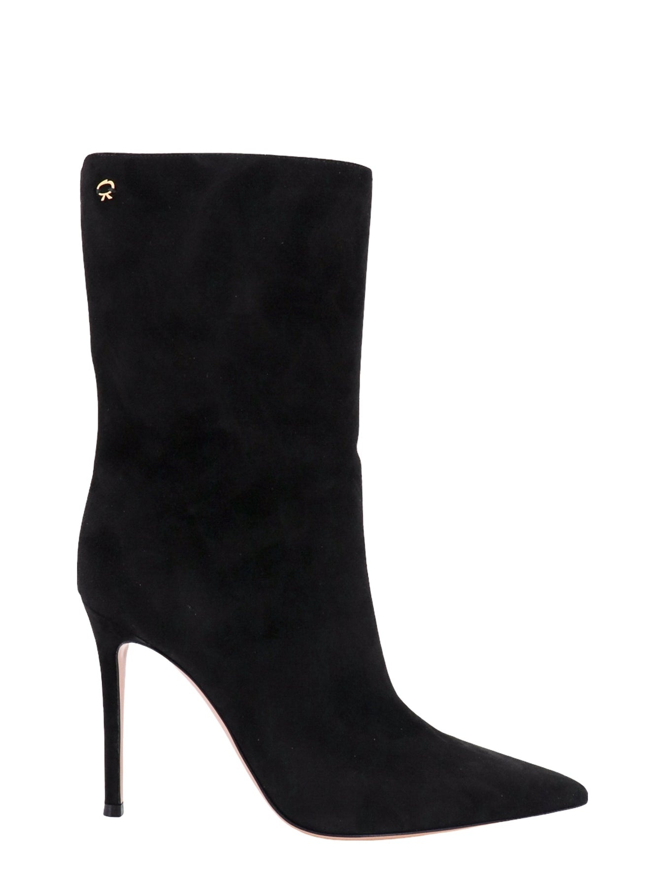 Suede boots with metal logo on the side - 1