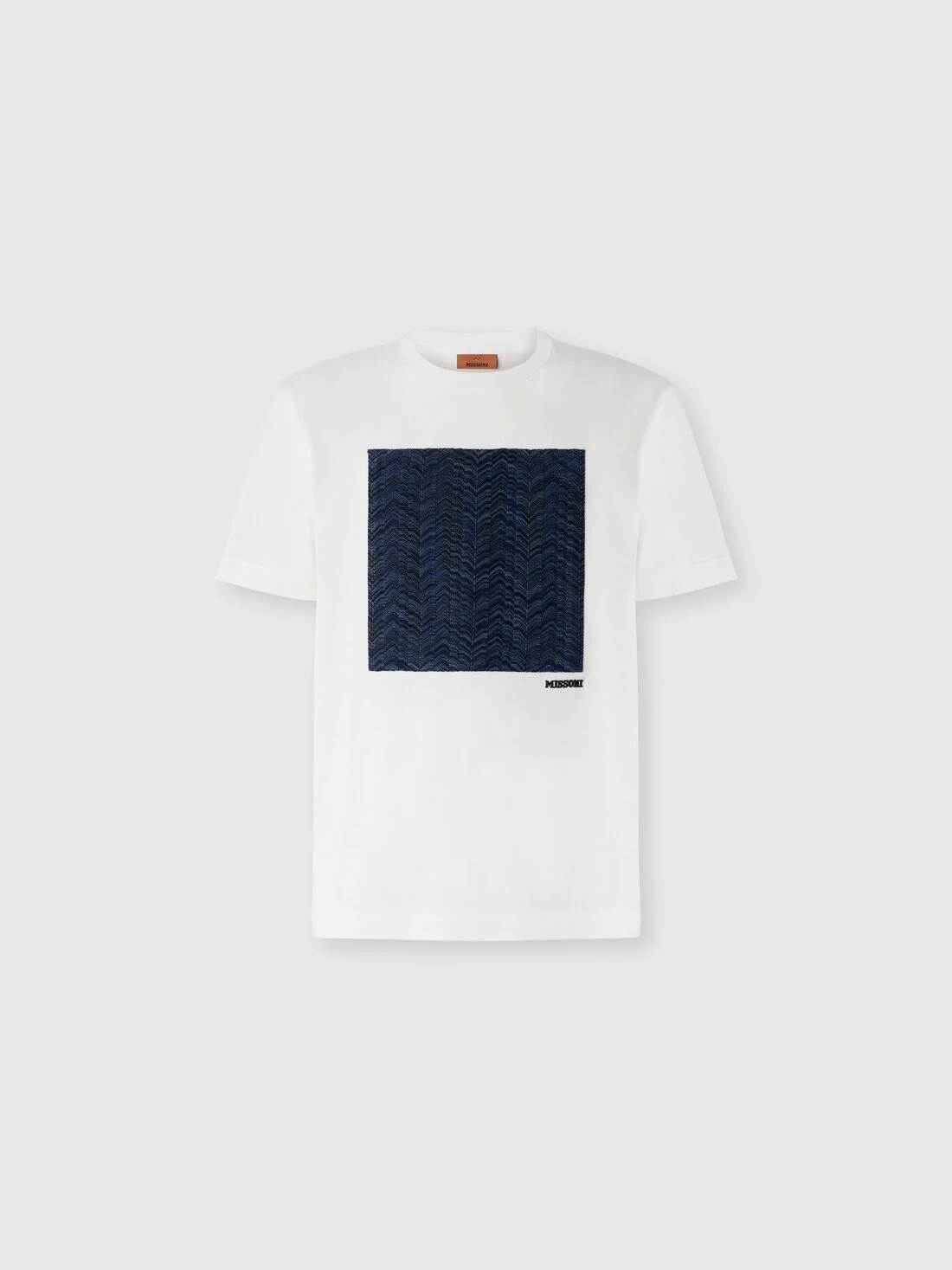 Cotton jersey crewneck T-shirt with insert - 1