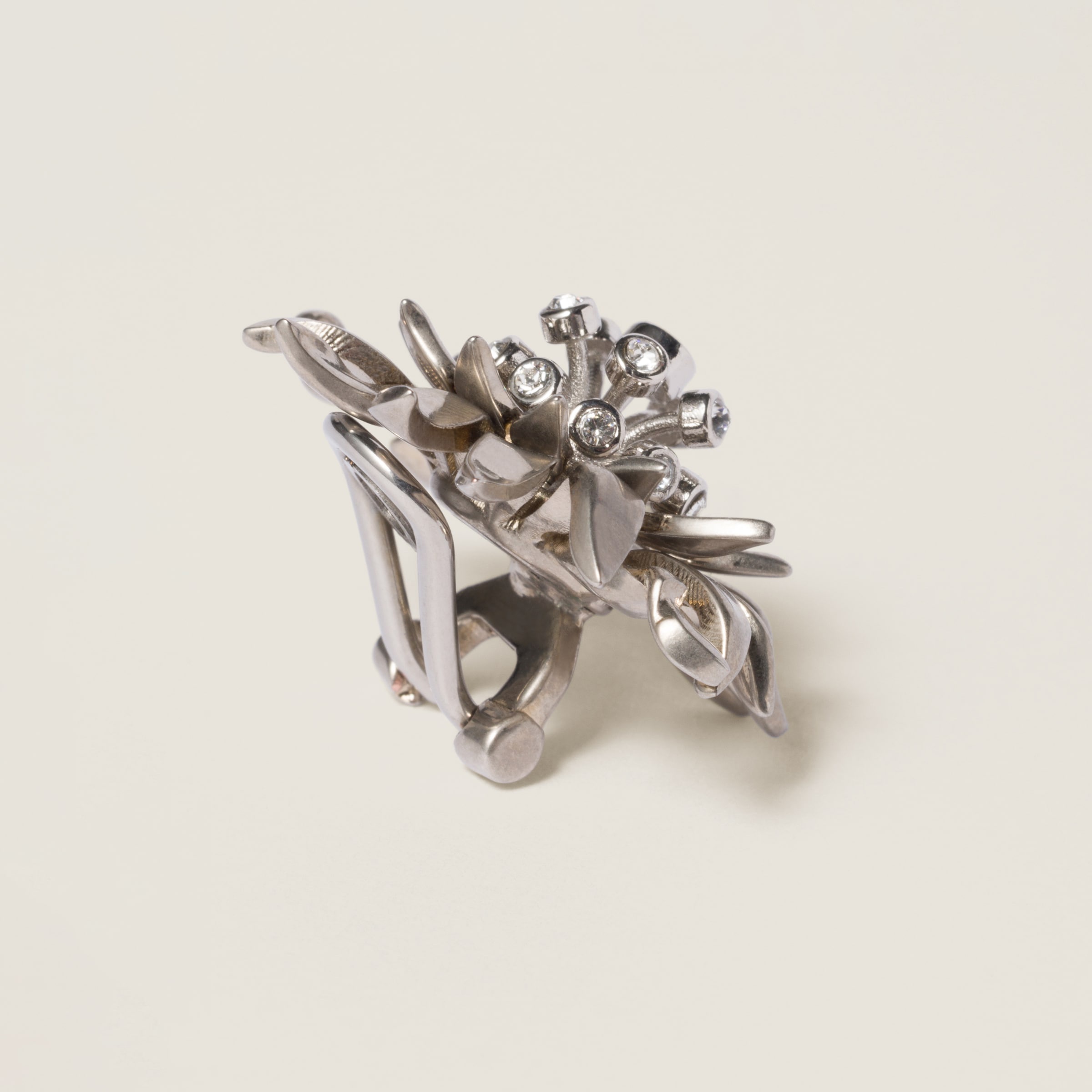 Metal earrings with crystals - 2