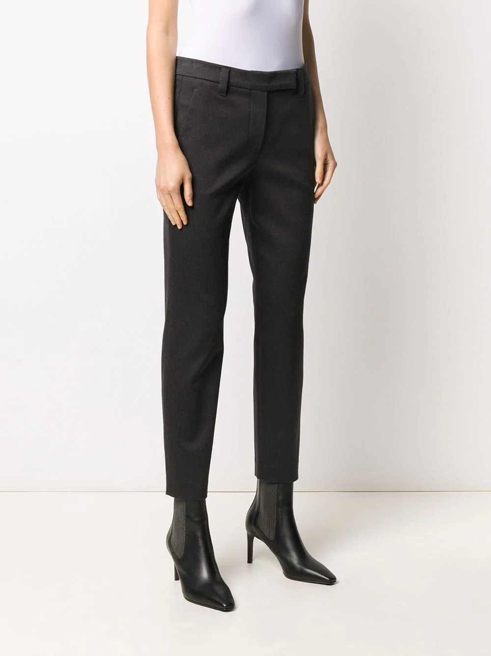 cropped slim-fit trousers - 3