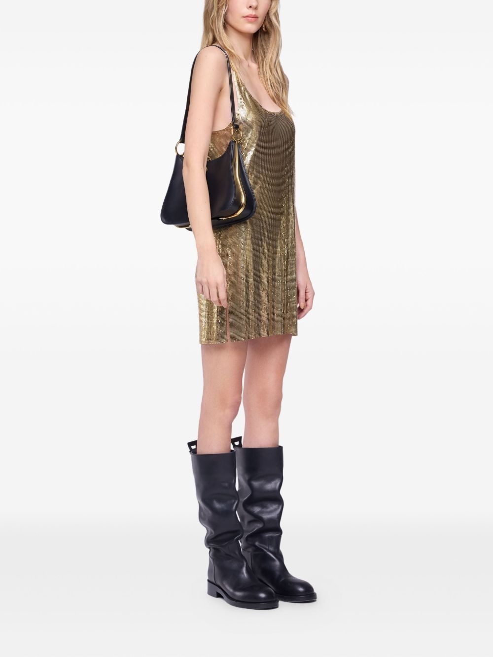 chainmail-embellished mini dress - 2