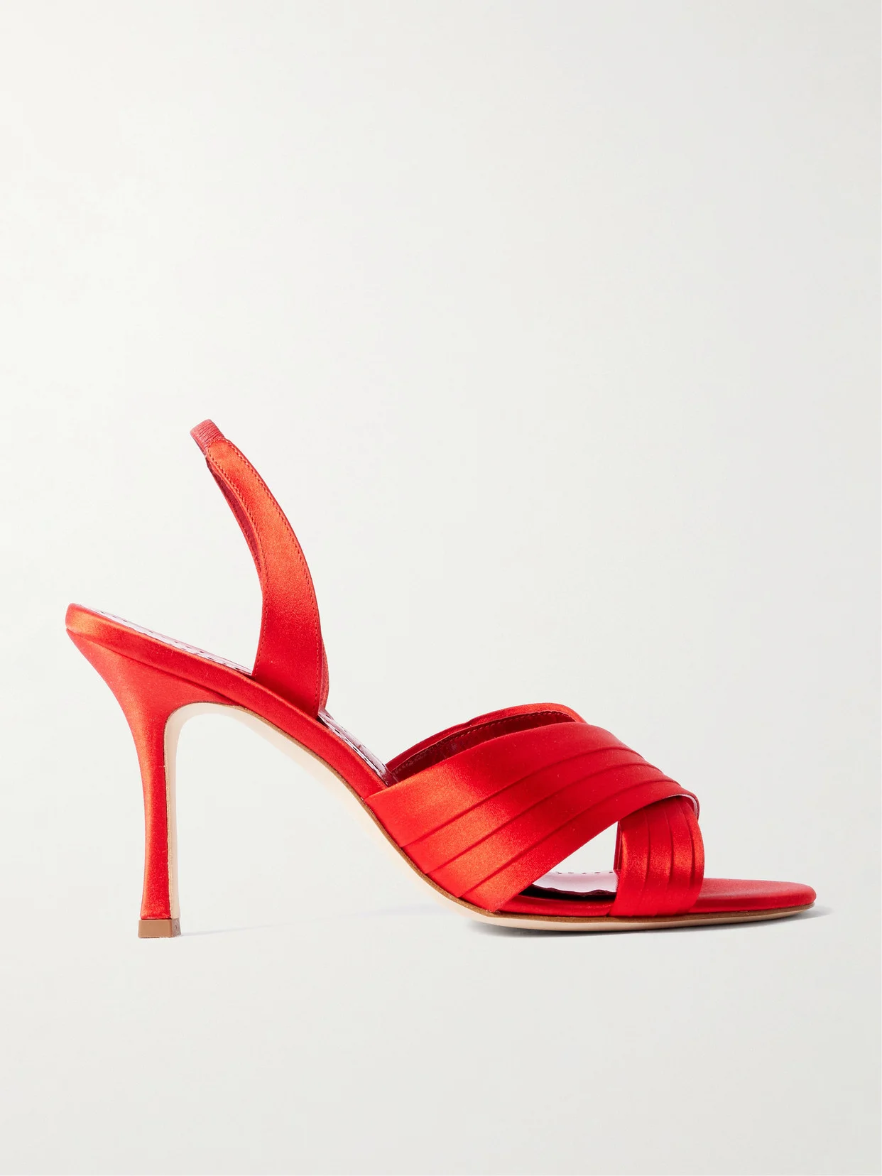 Vierasan 90 Pintucked Satin Slingback Sandals - 1