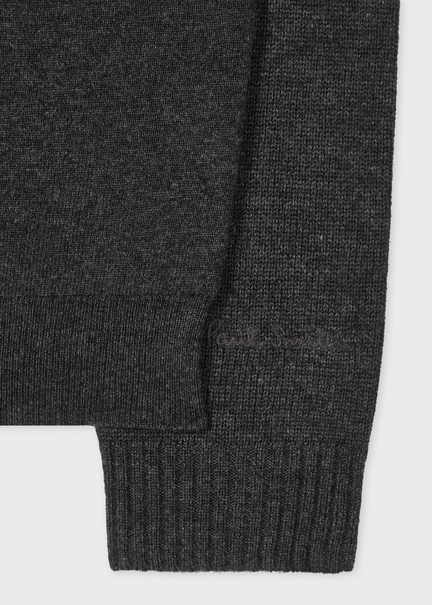 Charcoal Wool-Cashmere Blend Roll Neck Sweater - 2
