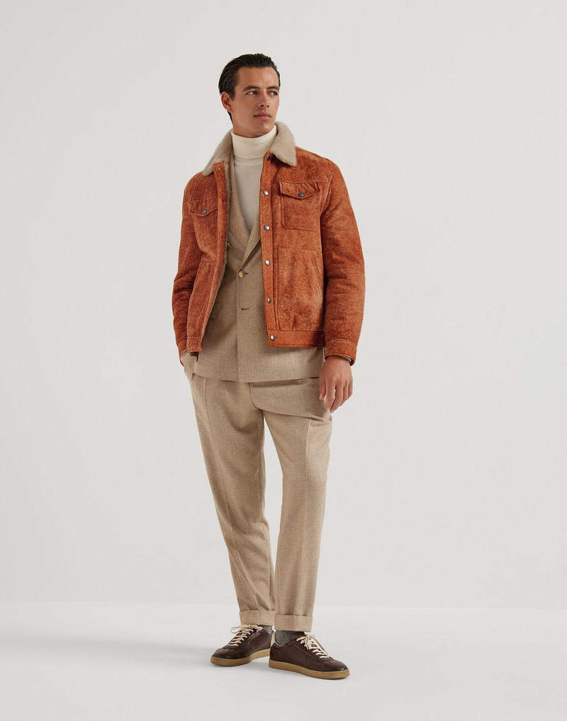 Waxed shearling jacket 5