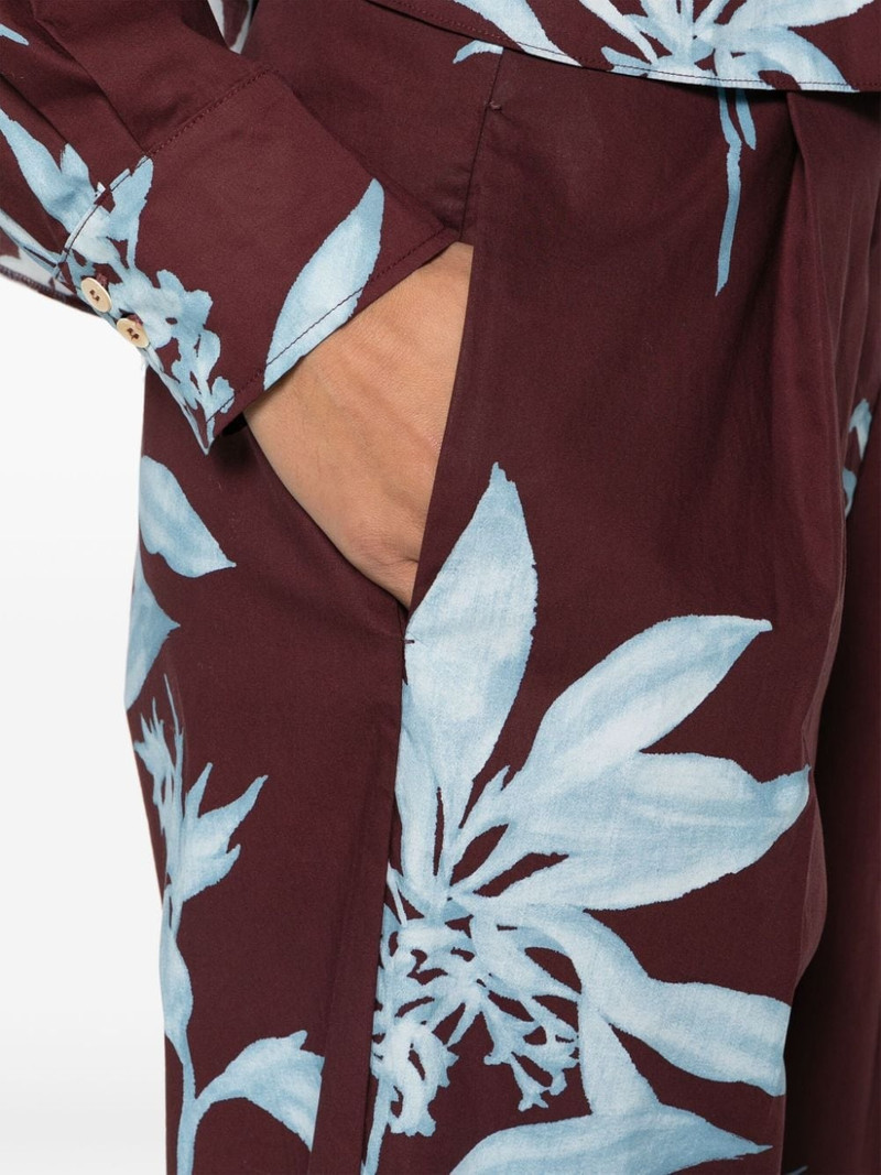 floral-pattern cotton straight-leg trousers 5