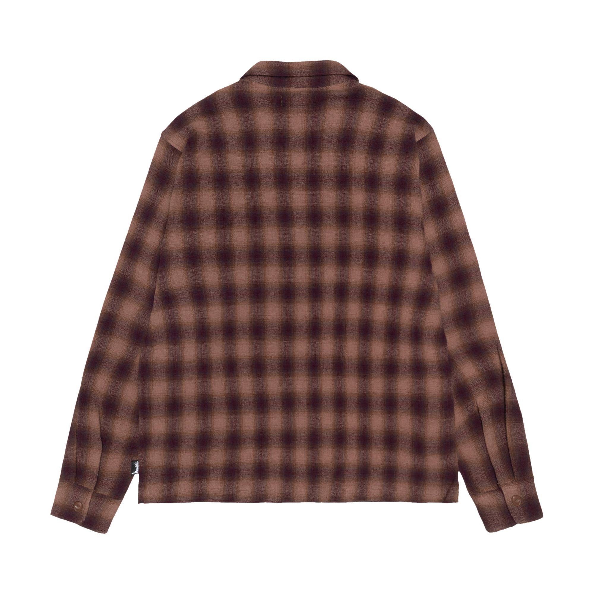Stussy Zip Twisted Yarn Plaid Shirt 'Brown' - 2