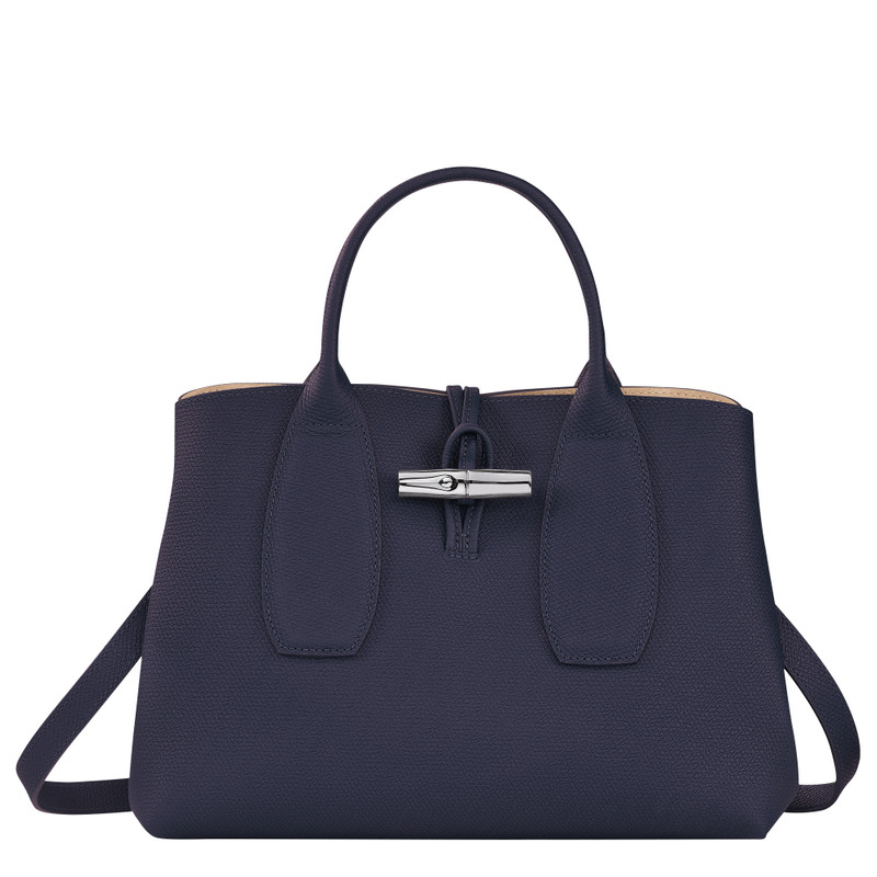 Roseau M Handbag Bilberry - Leather 1