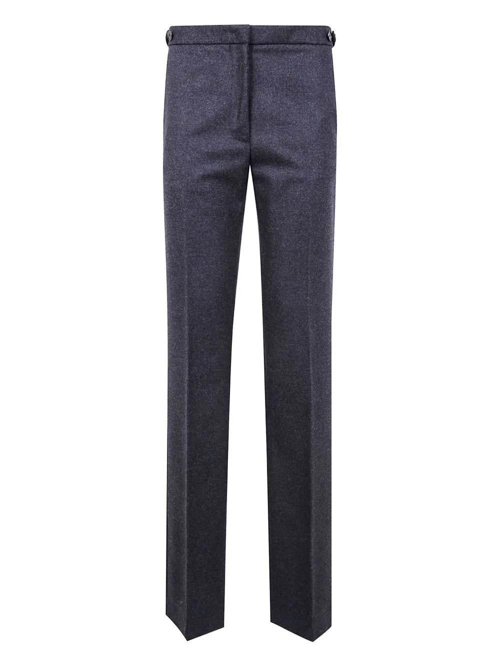 button-fastening wool pants - 1