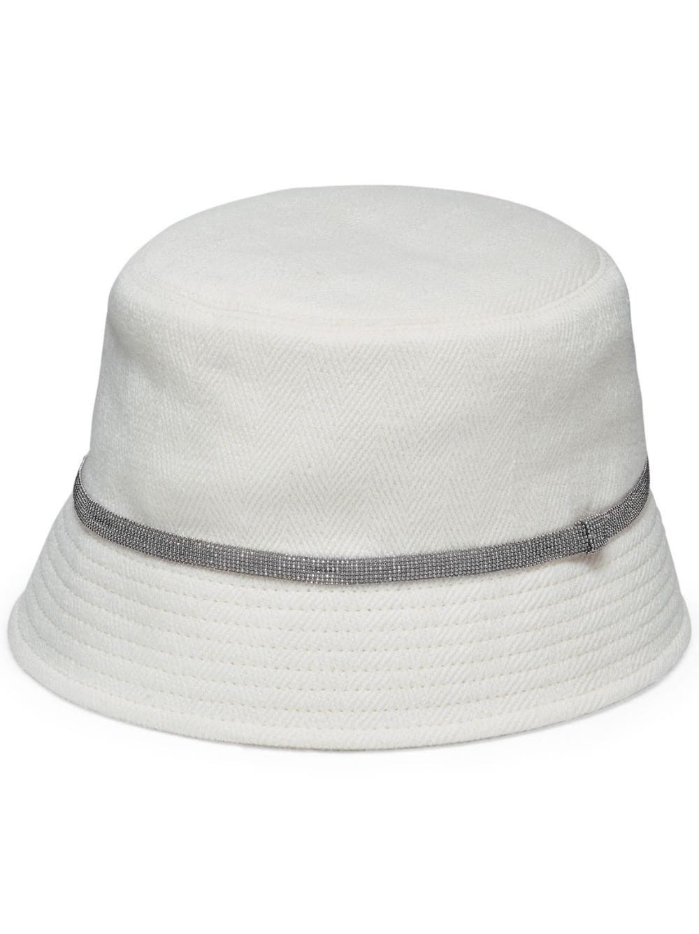Linen and cotton bucket hat with shiny details - 1