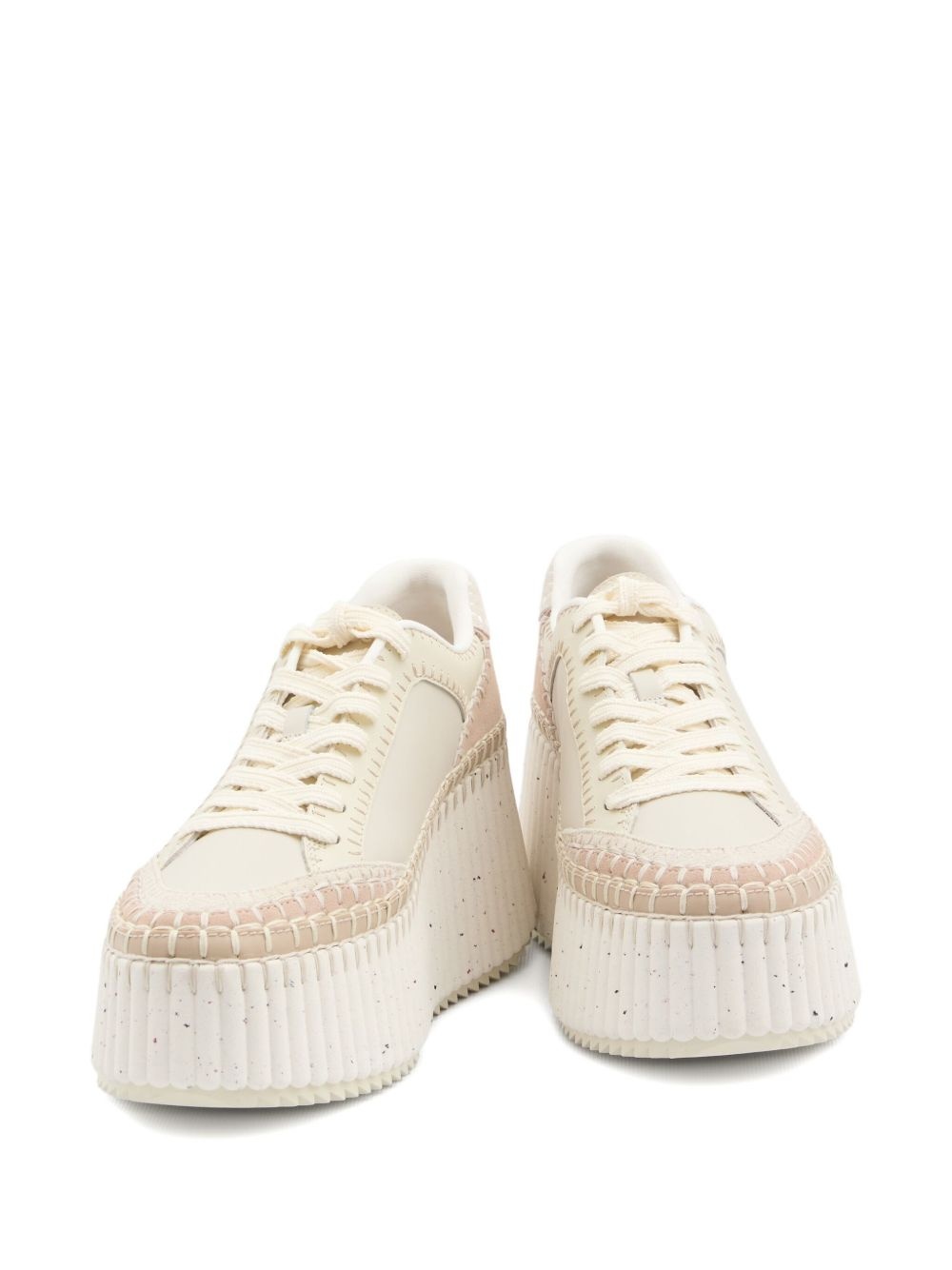 platform lace-up pumps - 4