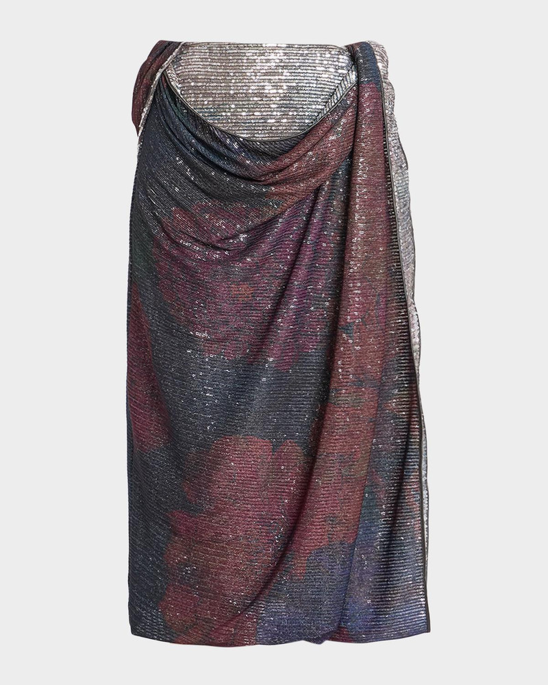 Sequined Draped Midi Skirt 1