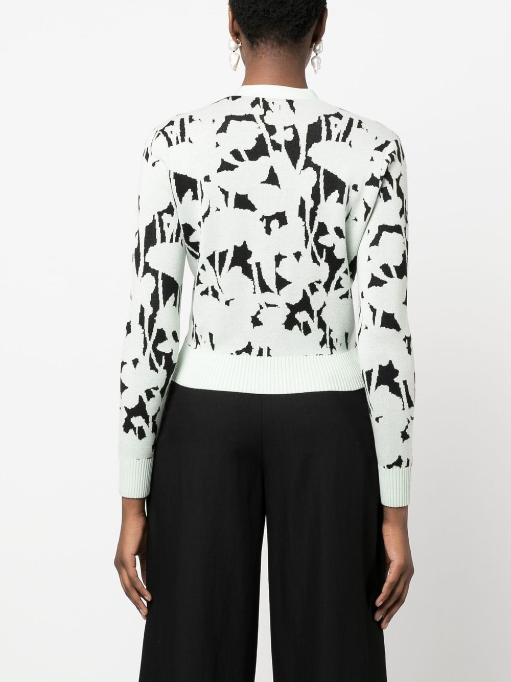floral-print V-neck cardigan - 4