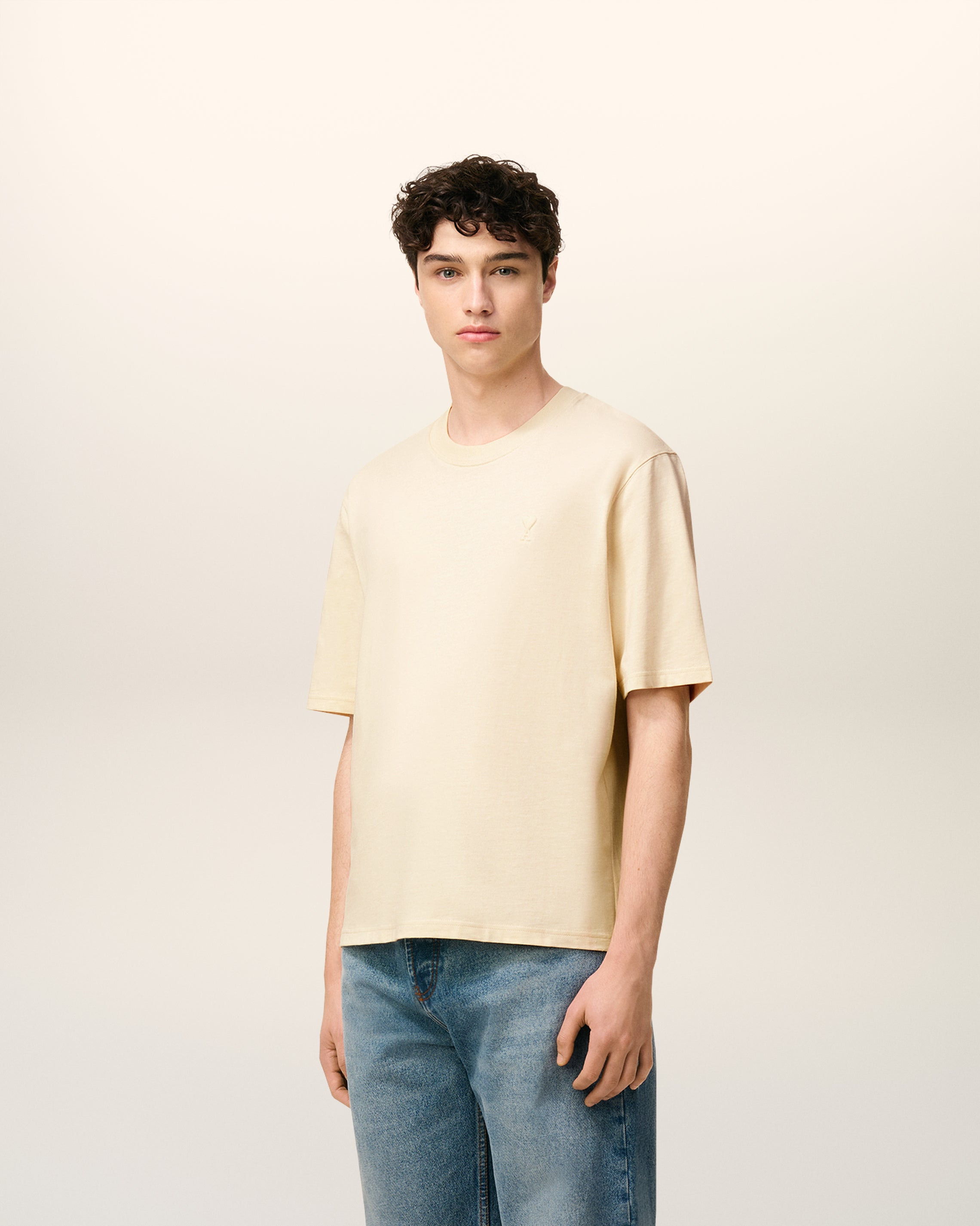 WHITE COTTON AMI DE COEUR T-SHIRT - 6