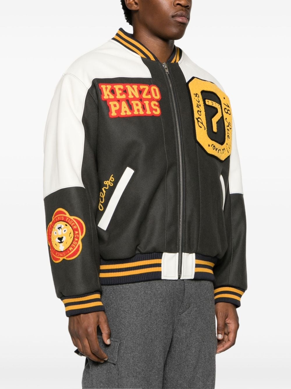 Kenzo Tiger Academy logo-appliquÃ© bomber jacket - 3