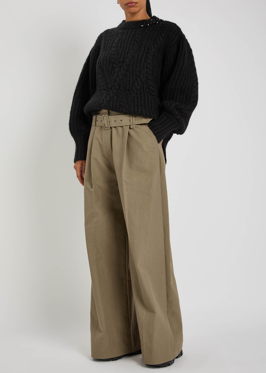 Simone Rocha Belted Cotton-blend Poplin Trousers - 4