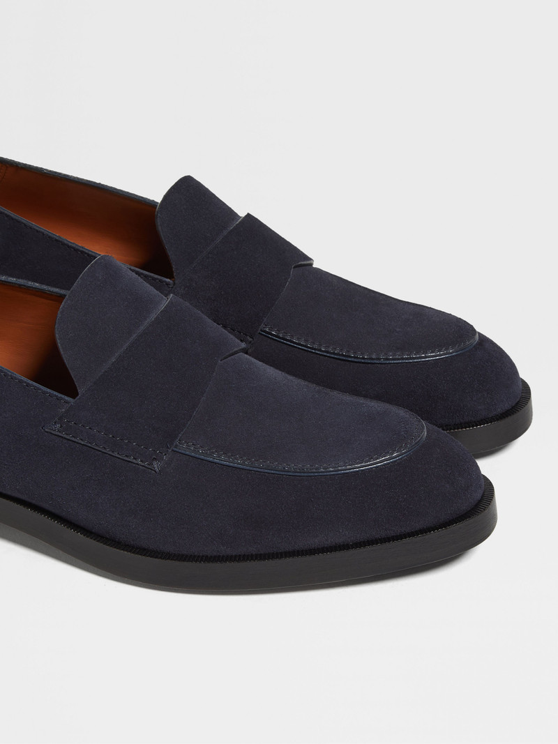 NAVY BLUE SUEDE TORINO LOAFERS 4