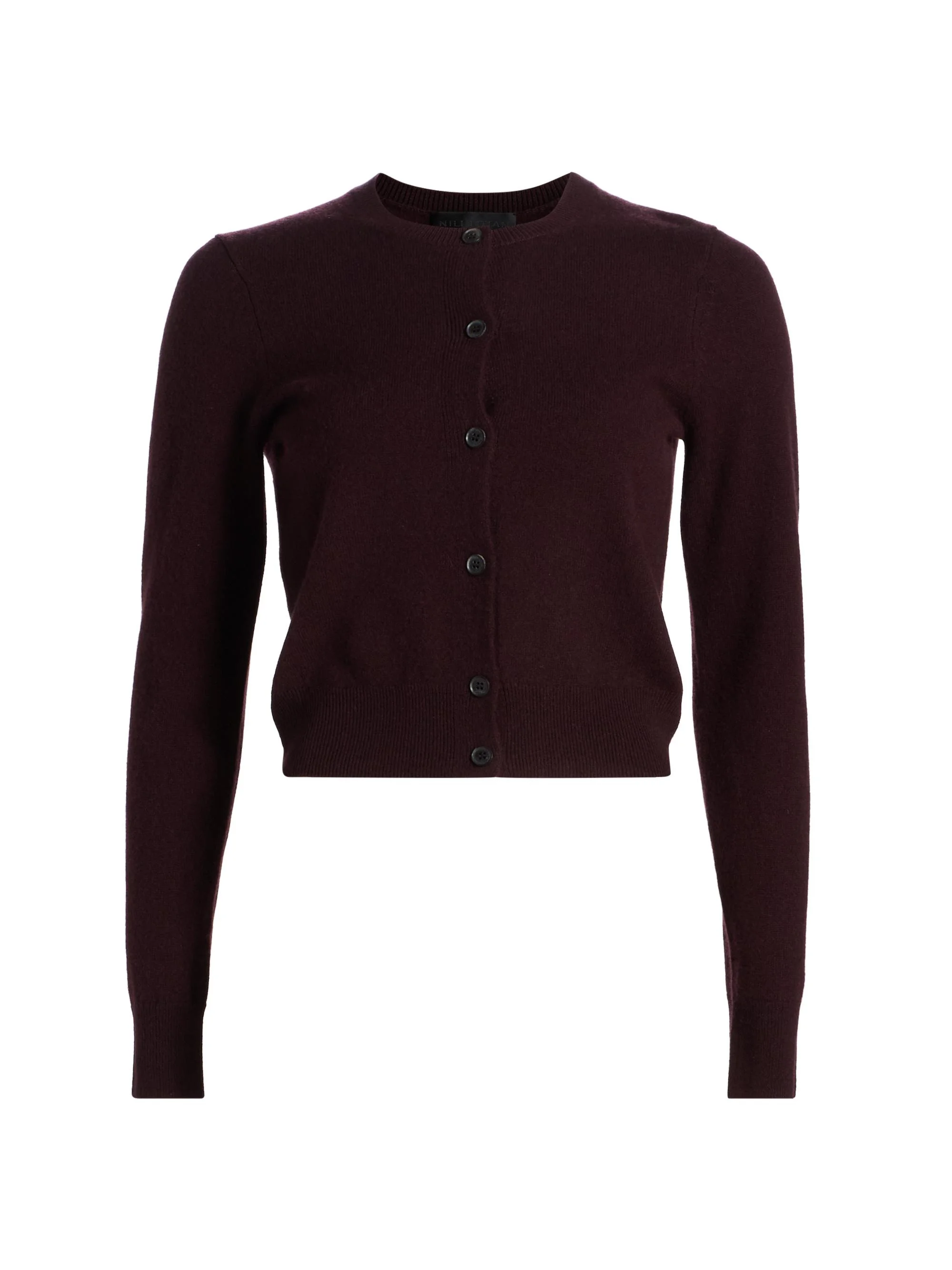 Women's March Crewneck Cashmere Cardigan - Dark Maroon - 1