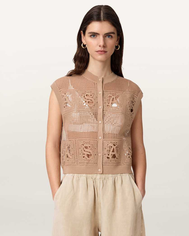 KYRA OPEN KNIT CROCHET COTTON VEST 4