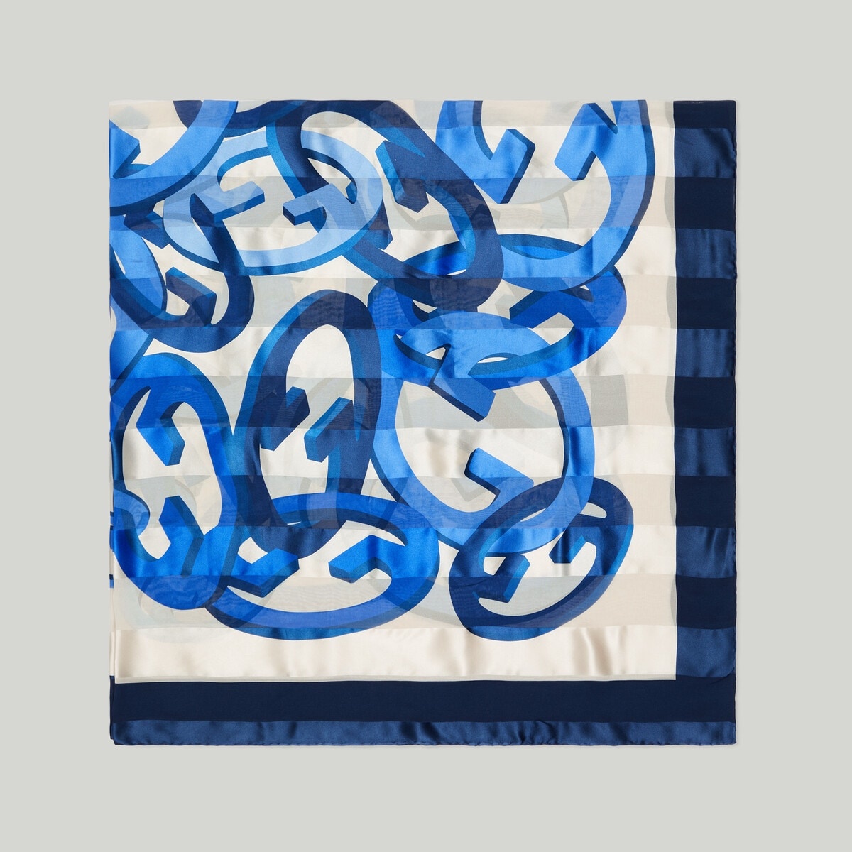 Interlocking G chain print silk scarf - 2