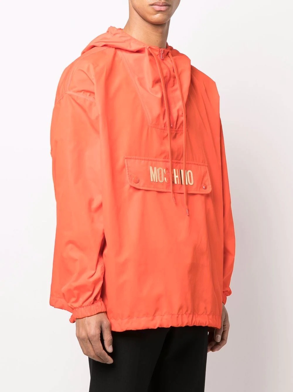 metallic-logo hooded anorak - 3