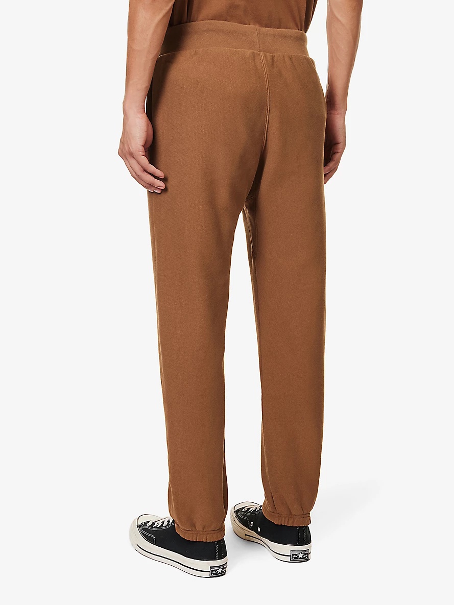 Brand-appliqué drawstring-waistband cotton-blend jogging bottoms - 4