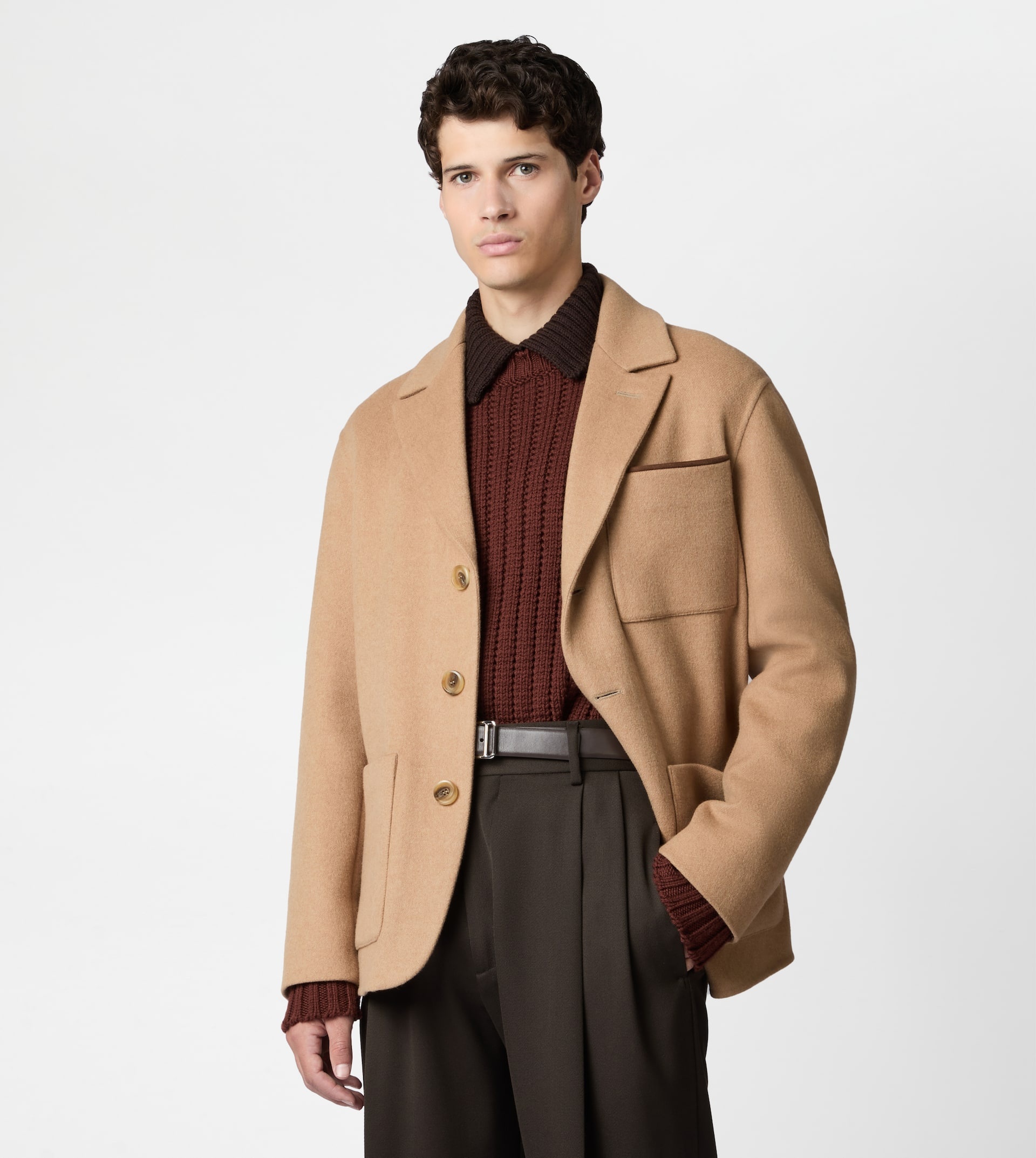 BLAZER IN CAMEL DOUBLE FABRIC - BEIGE - 6