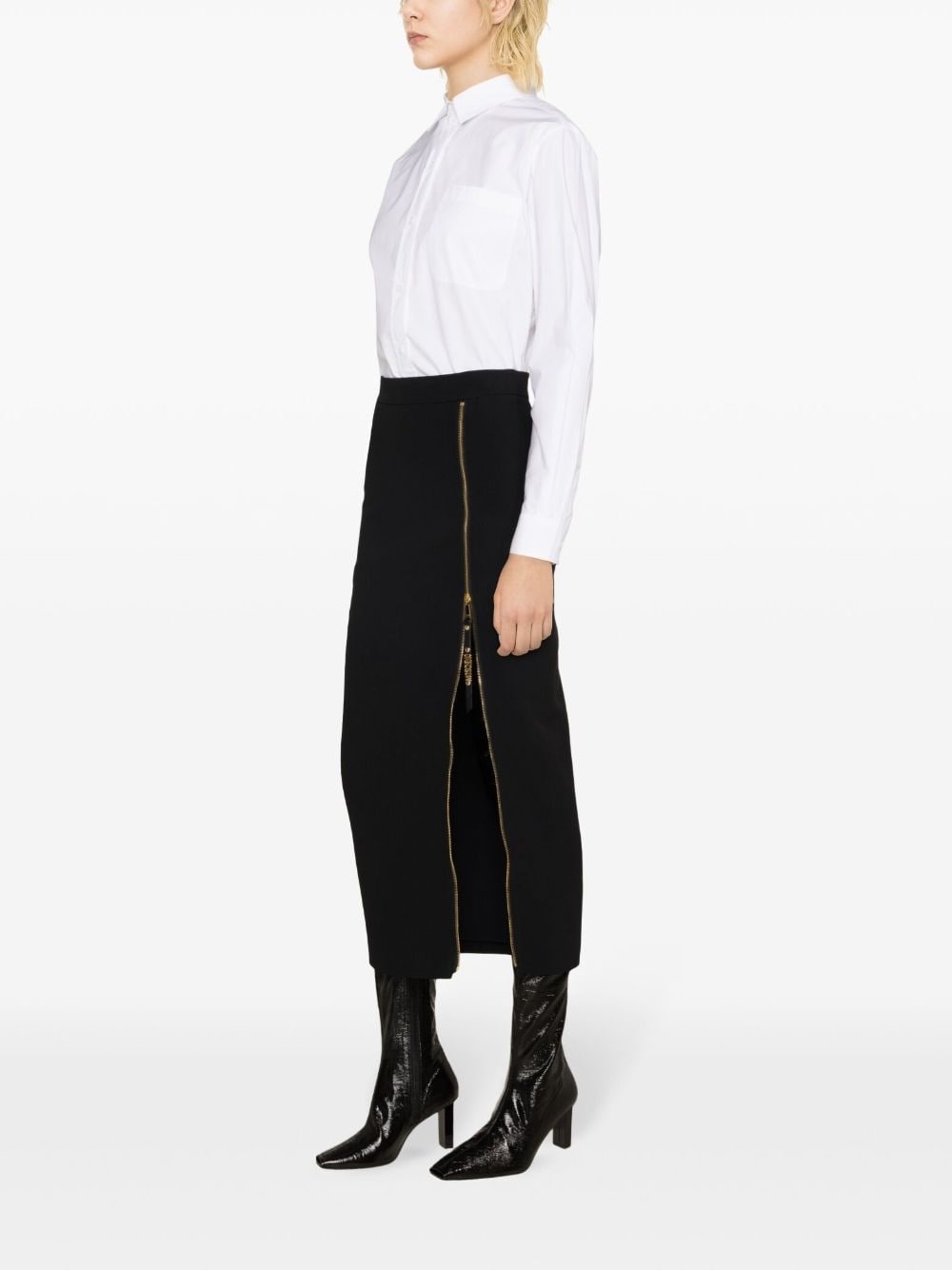 logo-print poplin shirt - 4