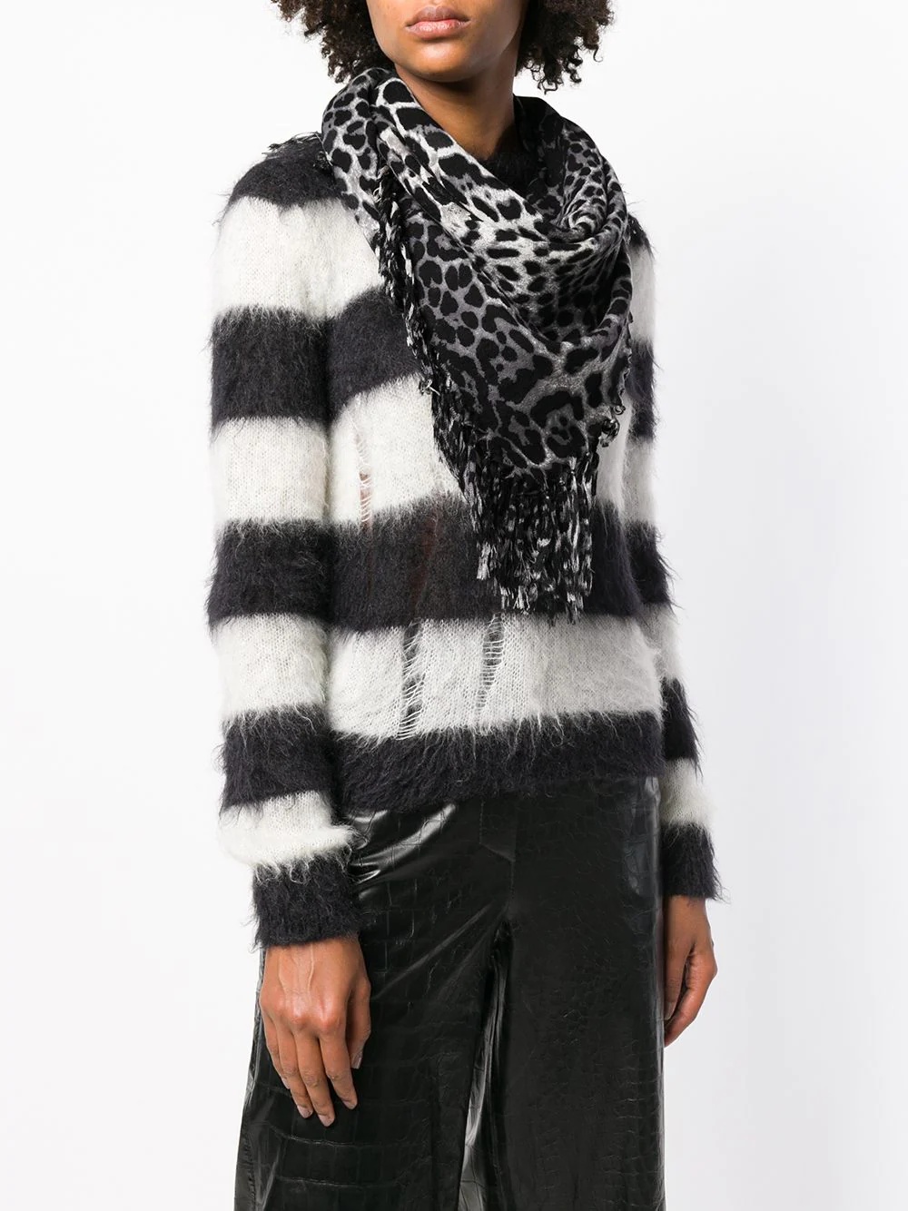 leopard-print scarf - 2