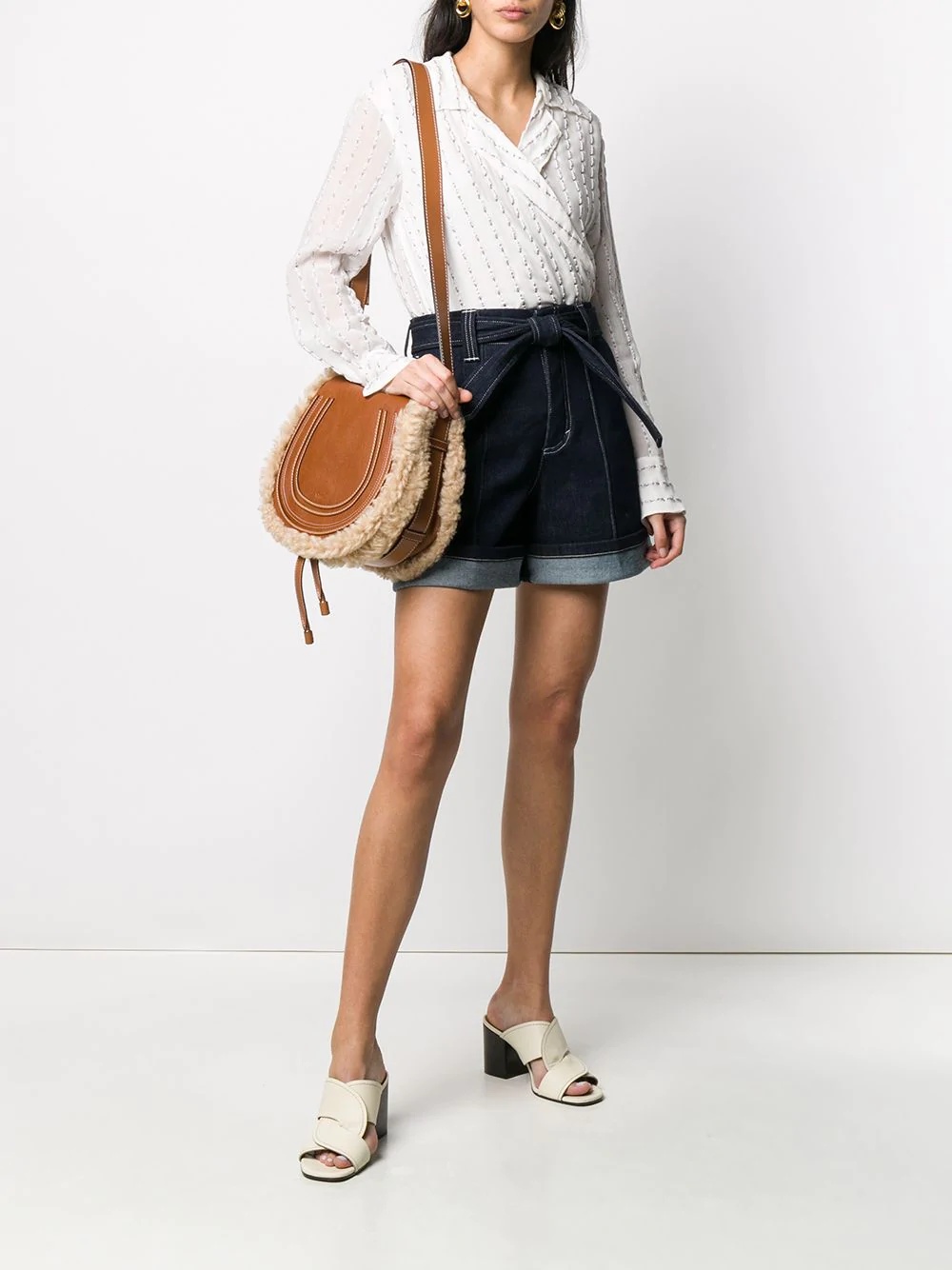 belted waist shorts - 2