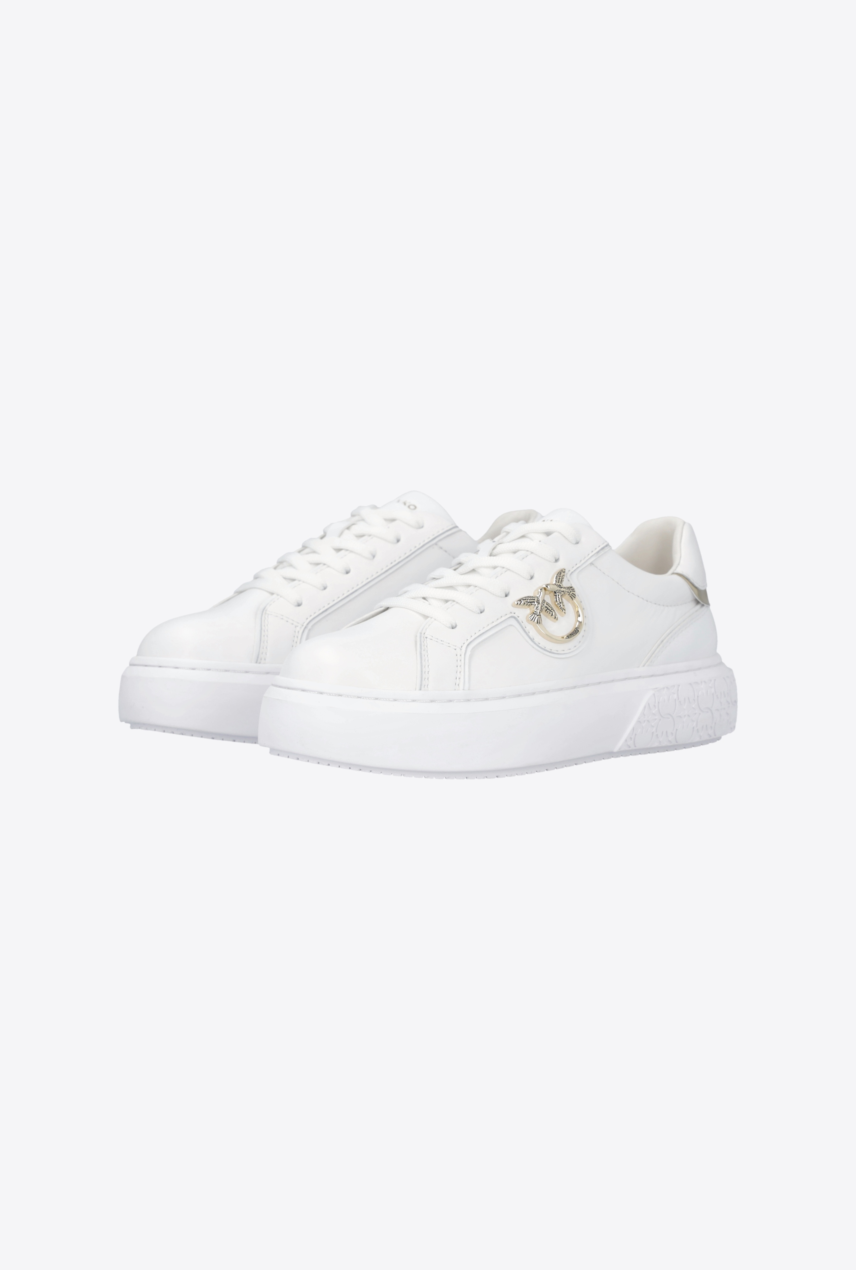 LEATHER SNEAKERS WITH LOVE BIRDS PLAQUE - 6