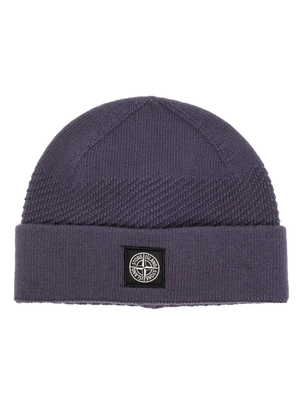 logo-patch ribbed-knit beanie - 1
