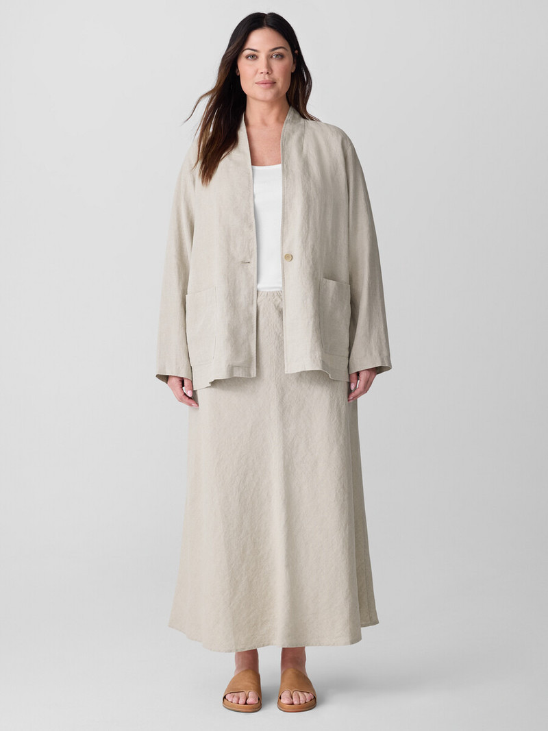 Organic Linen High Collar Jacket 6