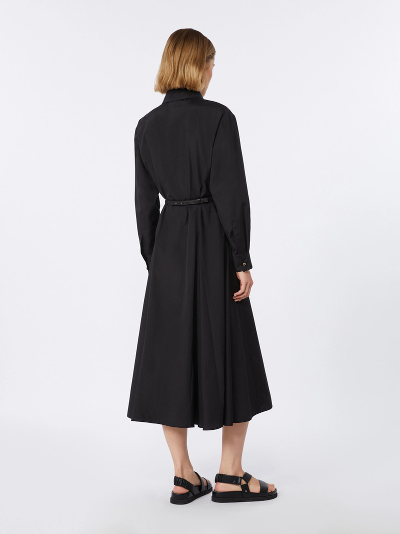 AFFETTO Long poplin shirt dress - BLACK 4