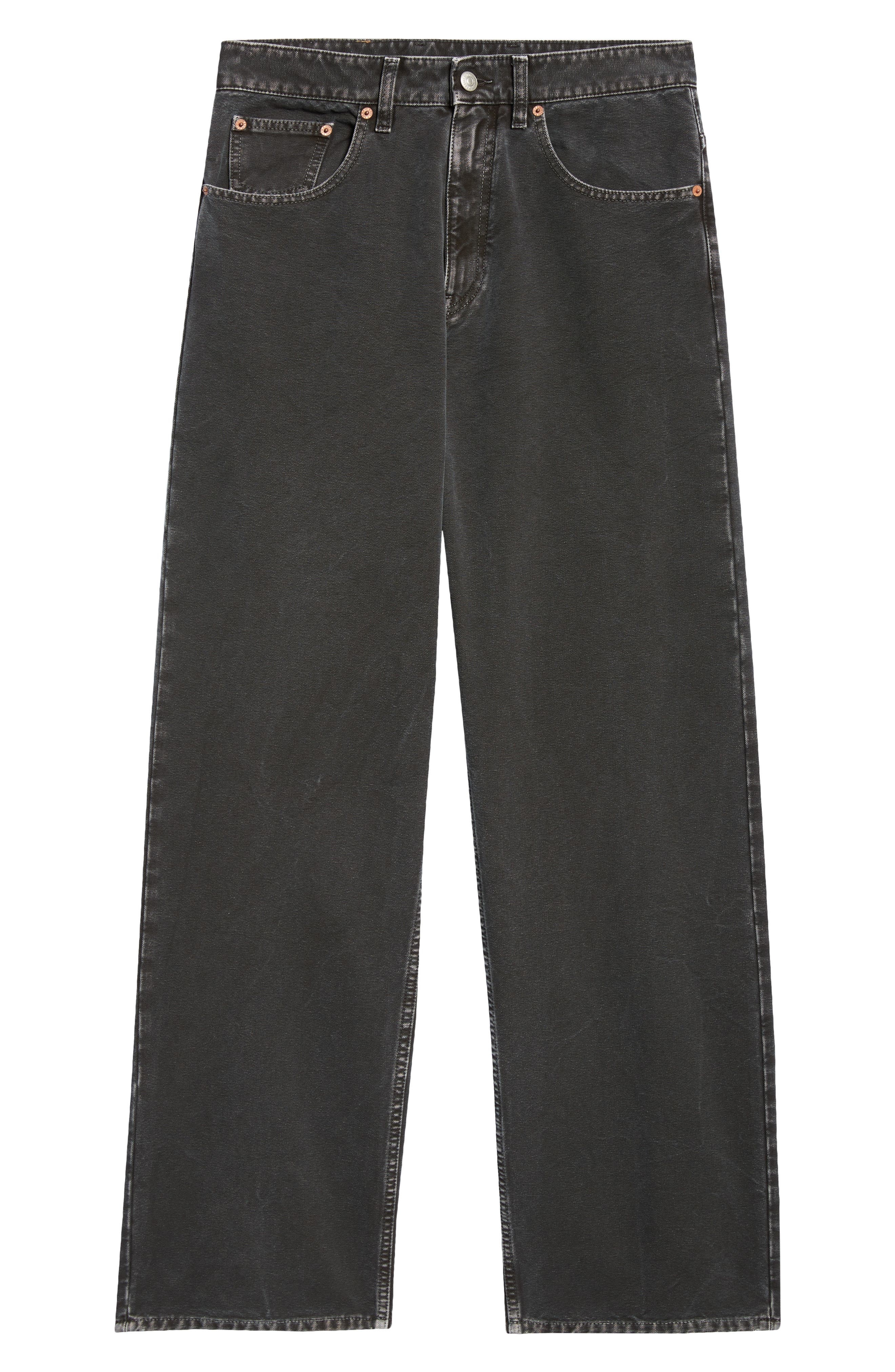 MM6 Maison Margiela 5-Pocket Straight Leg Jeans in Black at Nordstrom - 6