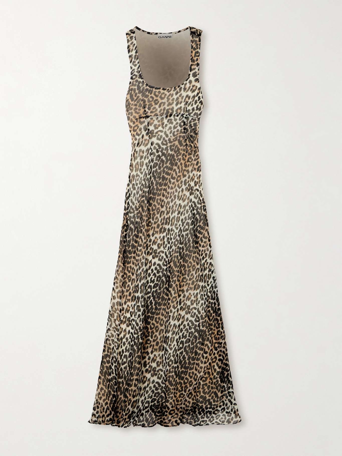 Leopard-print recycled-chiffon maxi dress - 1