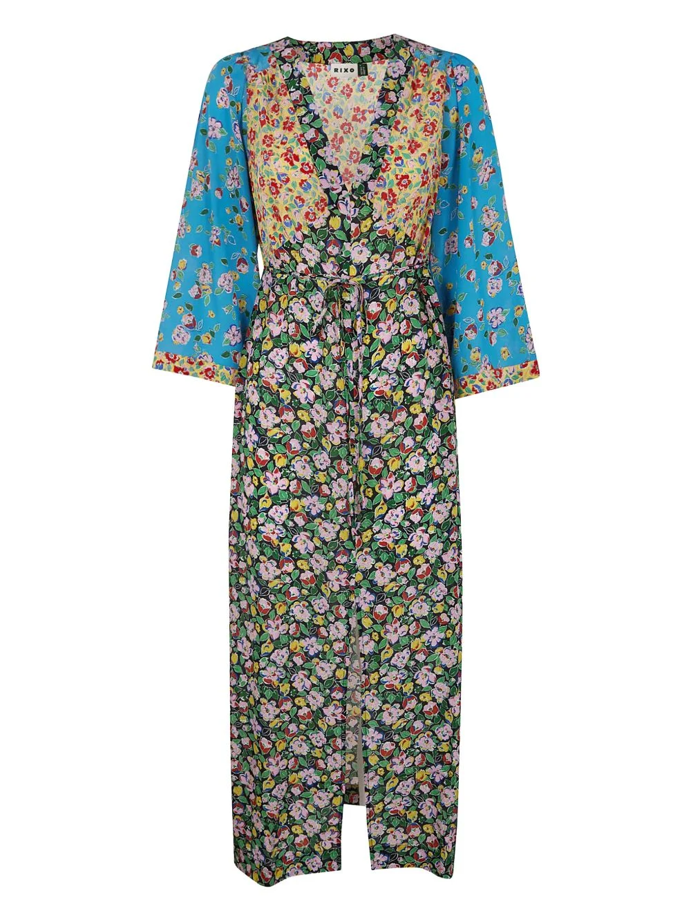 floral belted midi dress - 1