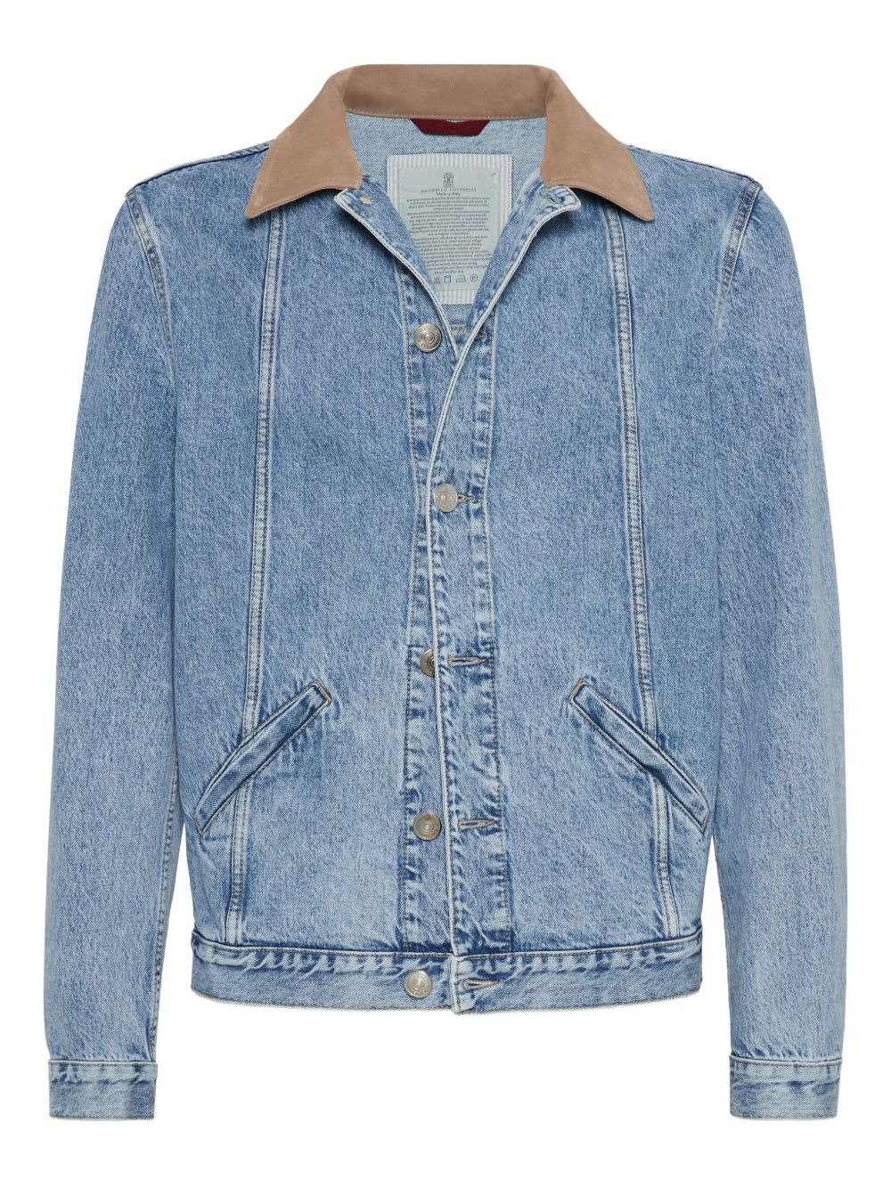 CONTRASTING-COLLAR DENIM JACKET - 1