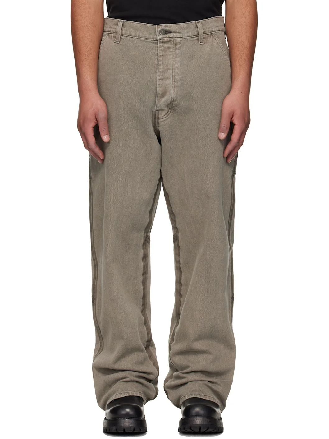 Gray Underground Taped Seam Trousers - 1