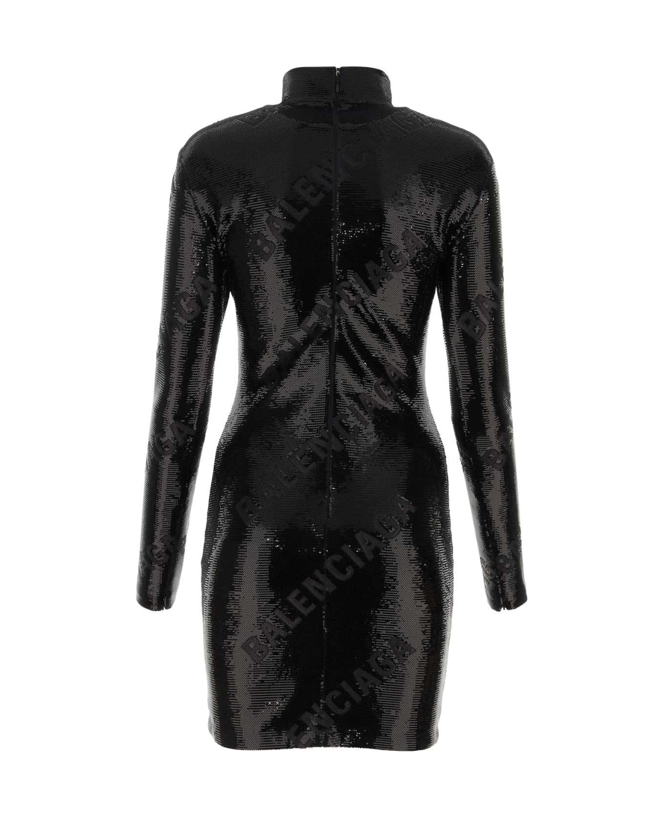Black Sequins Mini Dress - 2