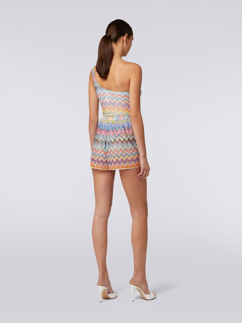 Cover-up shorts with zigzag print and lurex 4